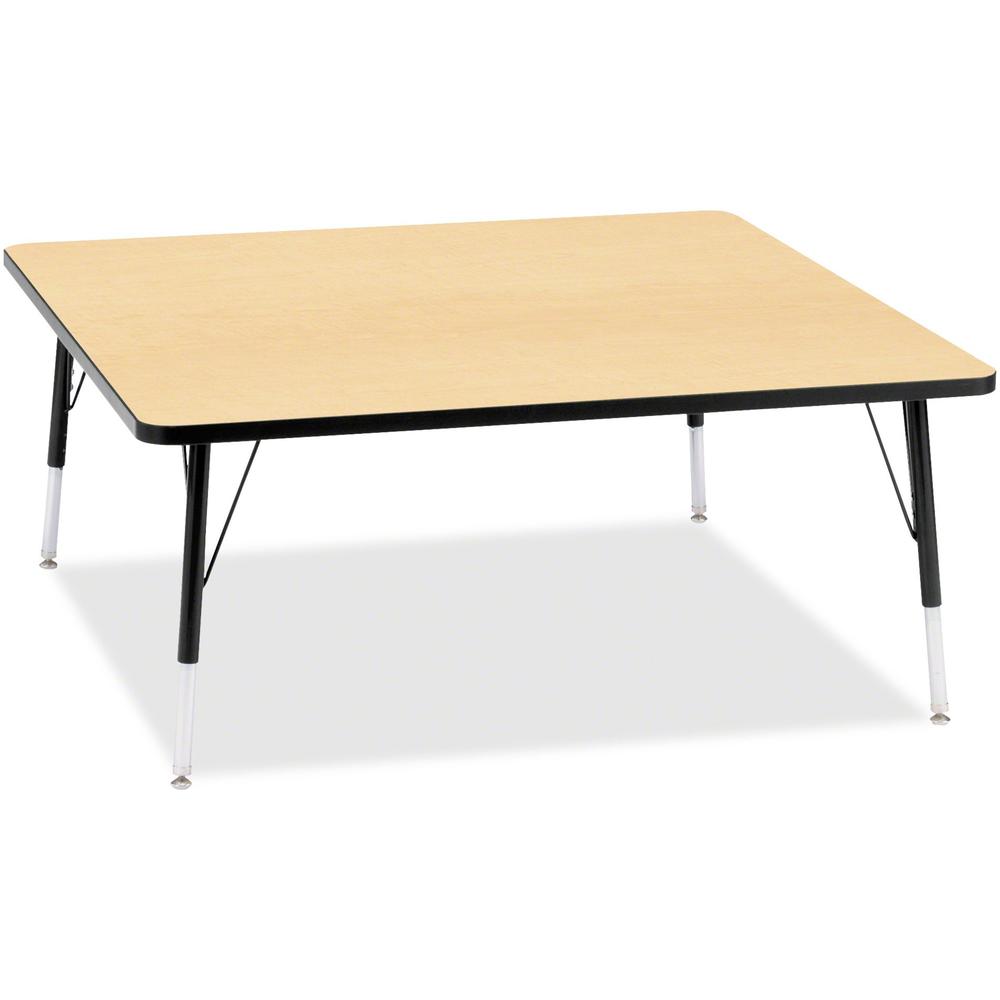 Jonti-Craft Berries Elementary Height Color Top Square Table - Laminated Square, Maple Top - Four Leg Base - 4 Legs - Adjustable Height - 15" to 24" Adjustment - 48" Table Top Length x 48" Table Top W. Picture 1