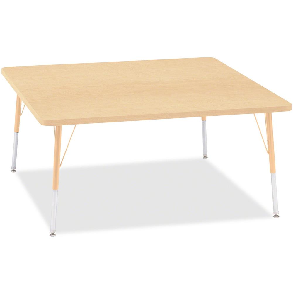 Jonti-Craft Berries Adult Height Maple Top/Edge Square Table - Laminated Square, Maple Top - Four Leg Base - 4 Legs - Adjustable Height - 24" to 31" Adjustment - 48" Table Top Length x 48" Table Top W. Picture 1