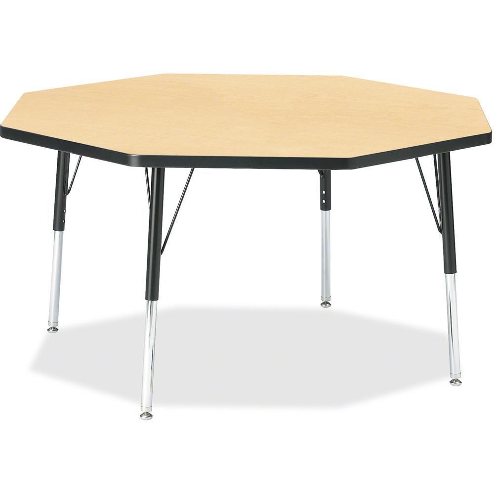 Jonti-Craft Berries Elementary Height Color Top Octagon Table - Laminated Octagonal, Maple Top - Four Leg Base - 4 Legs - Adjustable Height - 15" to 24" Adjustment x 1.13" Table Top Thickness x 48" Ta. Picture 1