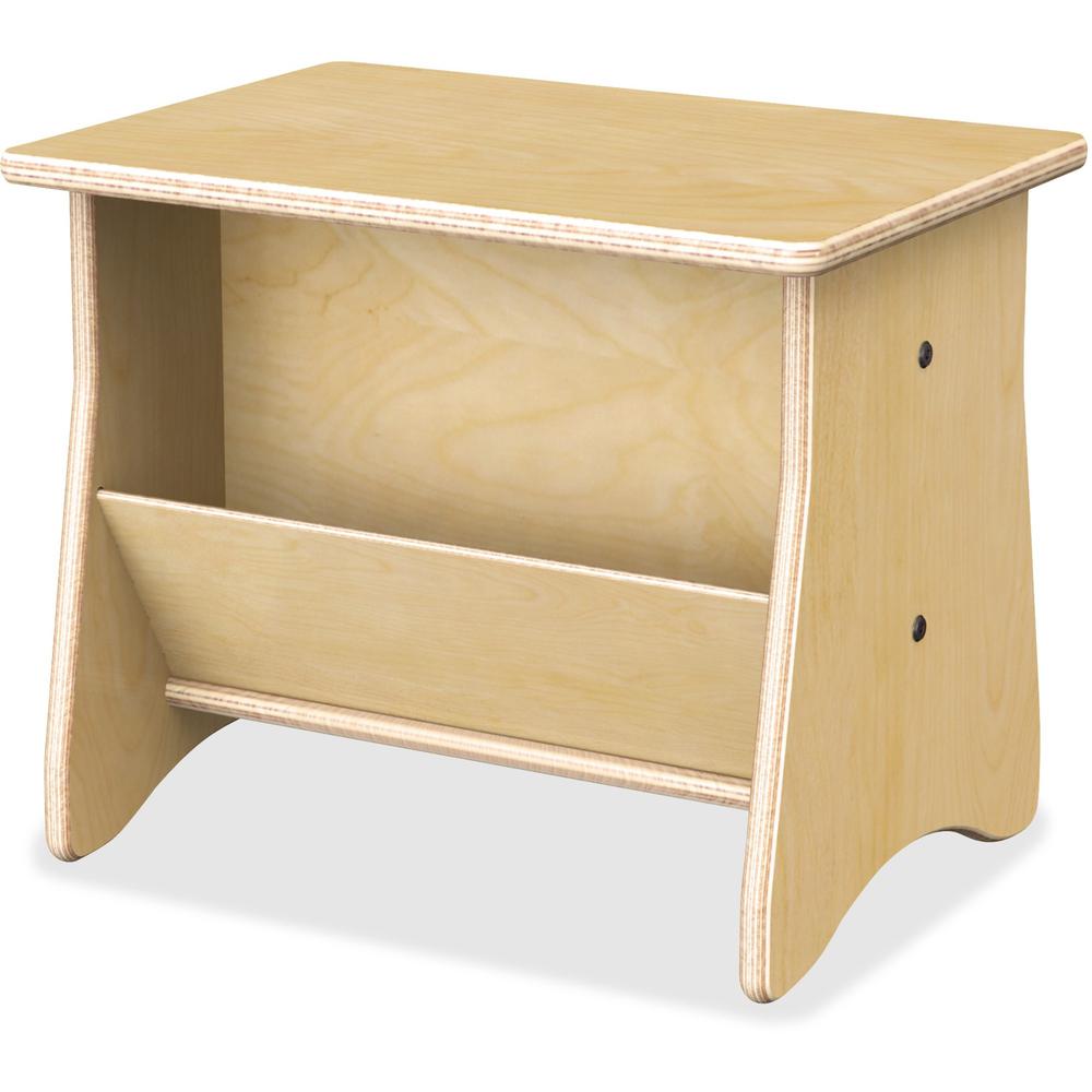 Jonti-Craft Komfy End Table - 17" x 12"13.5" - Rounded Edge - Material: Acrylic - Finish: Wood Grain, Baltic - Durable, Non-yellowing - For Classroom. Picture 1
