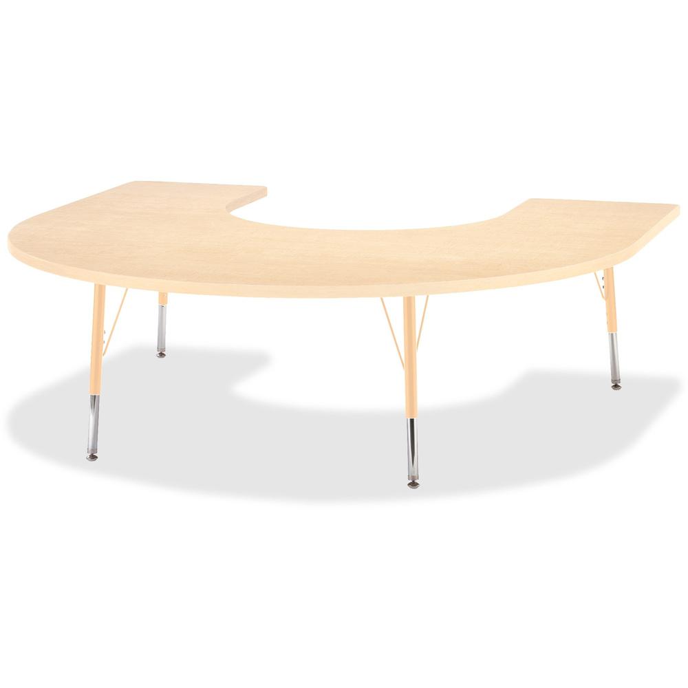 Jonti-Craft Berries Elementary Maple Laminate Horseshoe Table - Laminated Horseshoe-shaped, Maple Top - Four Leg Base - 4 Legs - Adjustable Height - 15" to 24" Adjustment - 66" Table Top Length x 60" . Picture 1