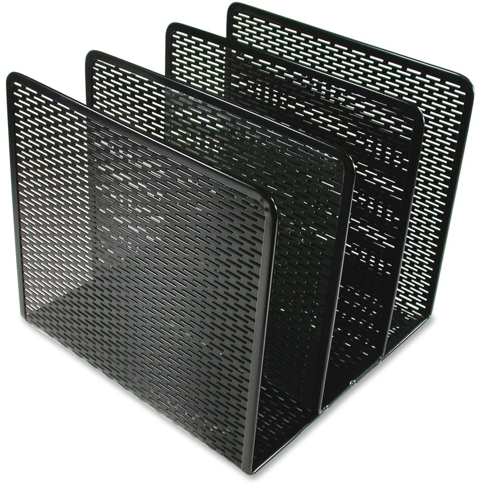 Artistic Urban Collection Punched Metal File Sorter - 3 Compartment(s) - 3" - 7.3" Height x 8" Width x 8" DepthDesktop - Heavy Duty, Scratch Resistant, Rounded Corner, Durable - Black - Steel - 1 Each. Picture 1