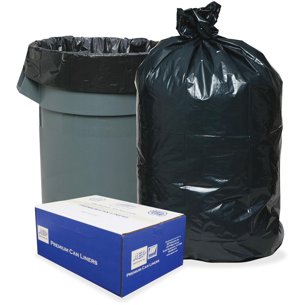 Berry Heavy-duty Opaque Low-density Liners - 30 gal Capacity - 30" Width x 36" Length - 0.60 mil (15 Micron) Thickness - Low Density - Black, Brown - 250/Carton - Can. Picture 1