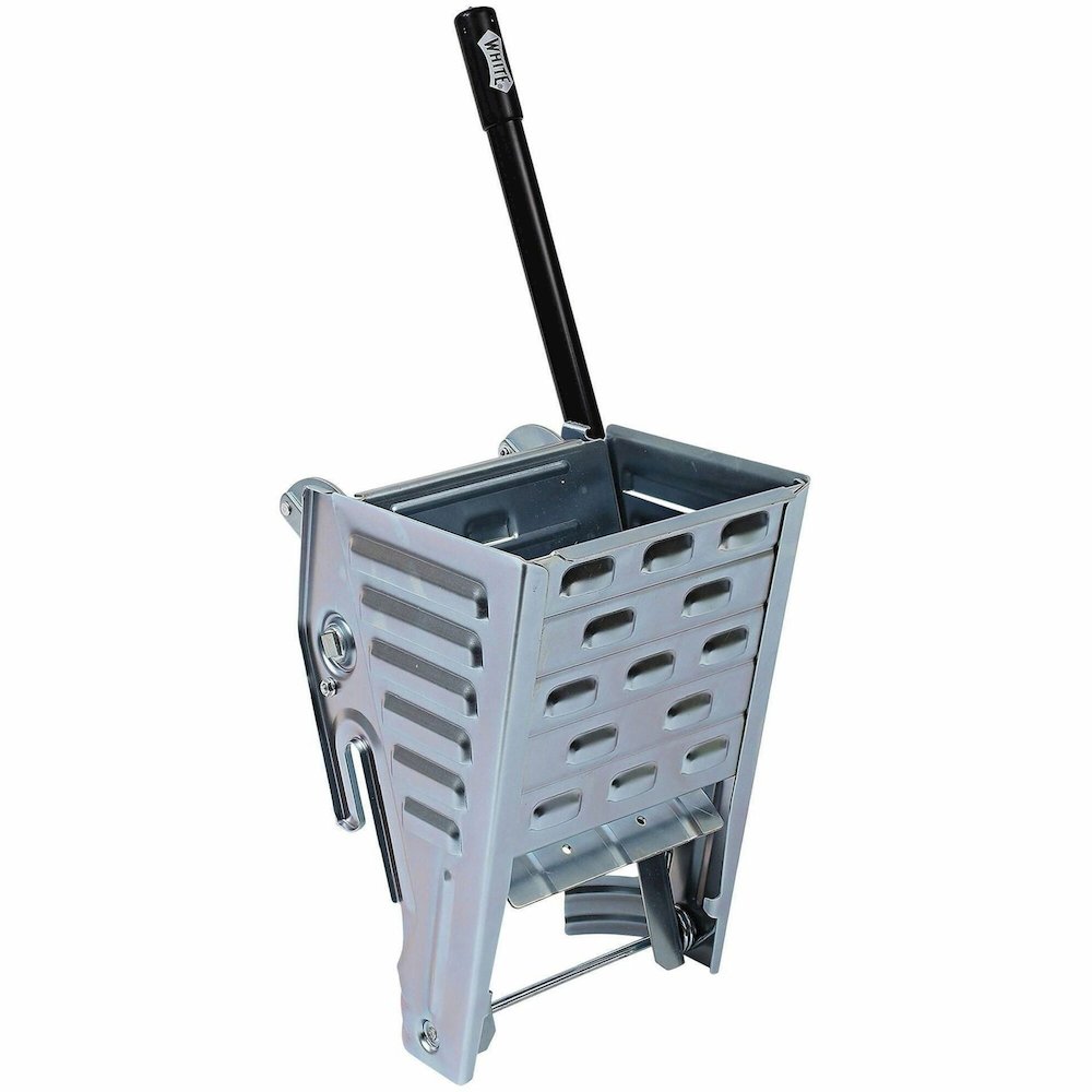 Genuine Joe Metal Squeeze Wringer - Handle, Rust Resistant - 11" x 12" x 20" - Steel - Metallic - 1 Each. Picture 1