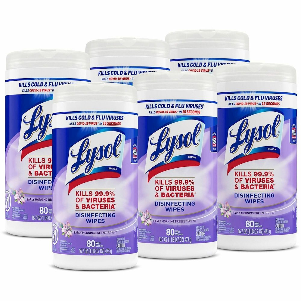 Lysol Early Morning Breeze Disinfecting Wipes - For Multipurpose, Multi Surface - Wipe - Early Morning Breeze Scent - Recommended For: Virus Remover, Bacteria Remover - Disinfectant, Pre-moistened, An. Picture 1
