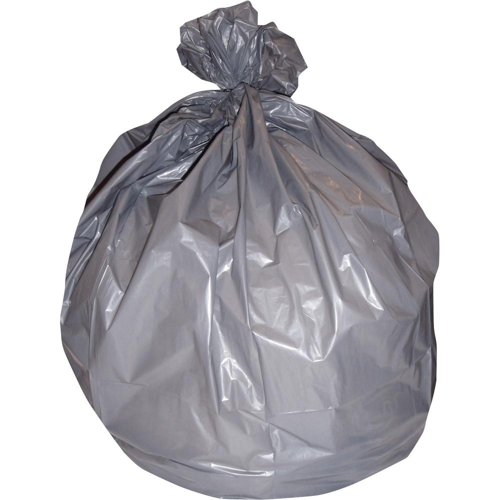 Heritage Super Heavy Gray LLD Can Liners - 60 gal Capacity - 58" Length x 38" Width x 1.10 mil (28 Micron) Thickness - Low Density - Gray - Linear Low-Density Polyethylene (LLDPE) - Can - 1 Carton. Picture 1