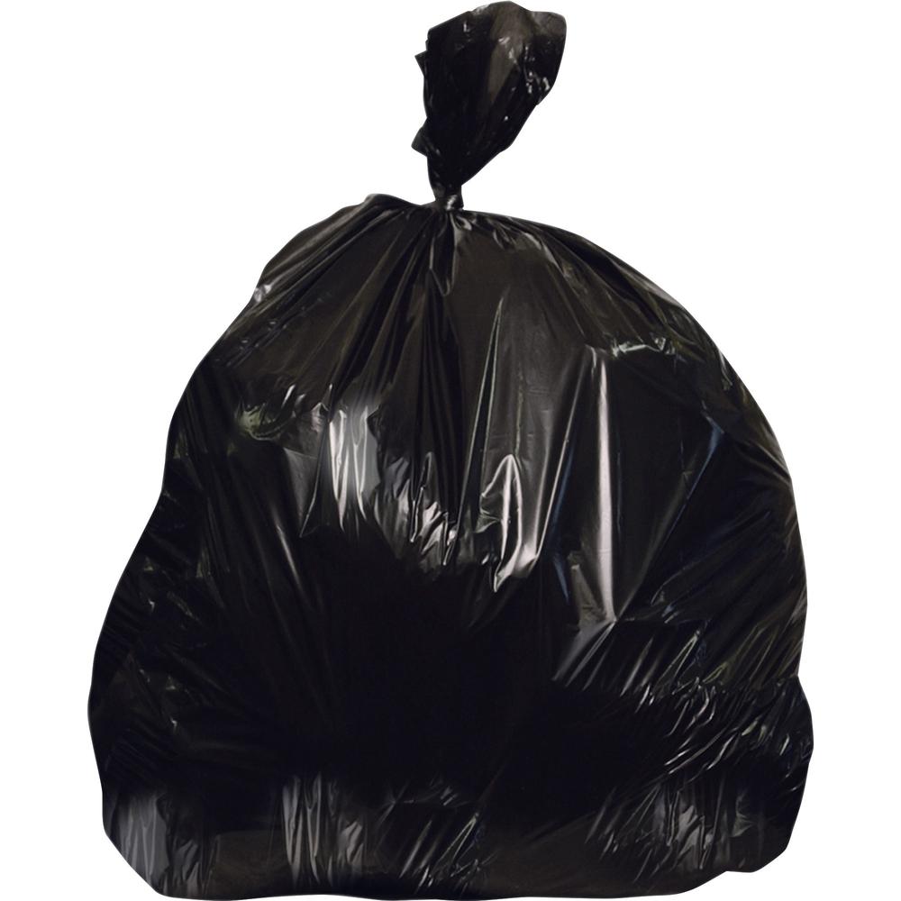 Heritage Black Linear Low Density Can Liners - 56 gal Capacity - 47" Length x 43" Width x 0.70 mil (18 Micron) Thickness - Low Density - Black - Linear Low-Density Polyethylene (LLDPE) - Can, Waste Di. Picture 1