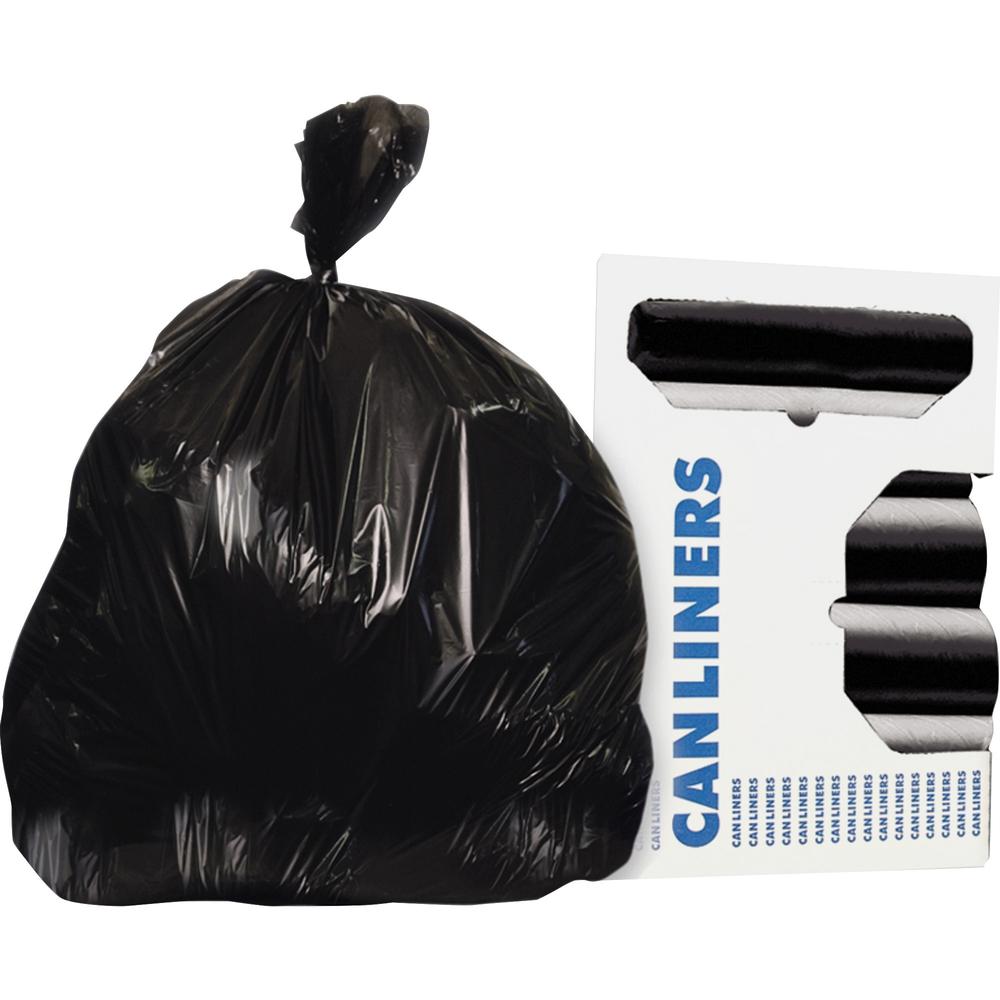 Heritage High-density Coreless Roll Can Liners - 56 gal Capacity - 48" Length x 43" Width x 0.87 mil (22 Micron) Thickness - High Density - Black - High-density Polyethylene (HDPE) - Can - 25/Roll - 6. Picture 1