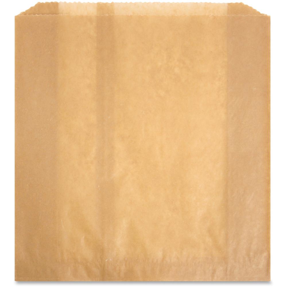 Health Gards Receptacle Liners - 10" Length x 9.25" Width x 3.25" Depth - Brown - Paper, Wax - 250 / Carton. Picture 1