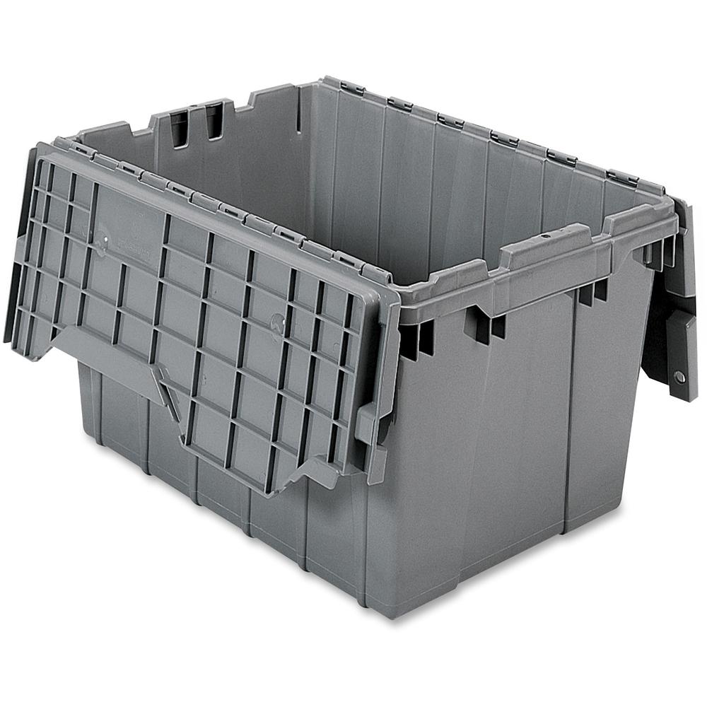 Akro-Mils Attached Lid Storage Container, String/Button Tie Closure - Stackable (1 Unit). Picture 1