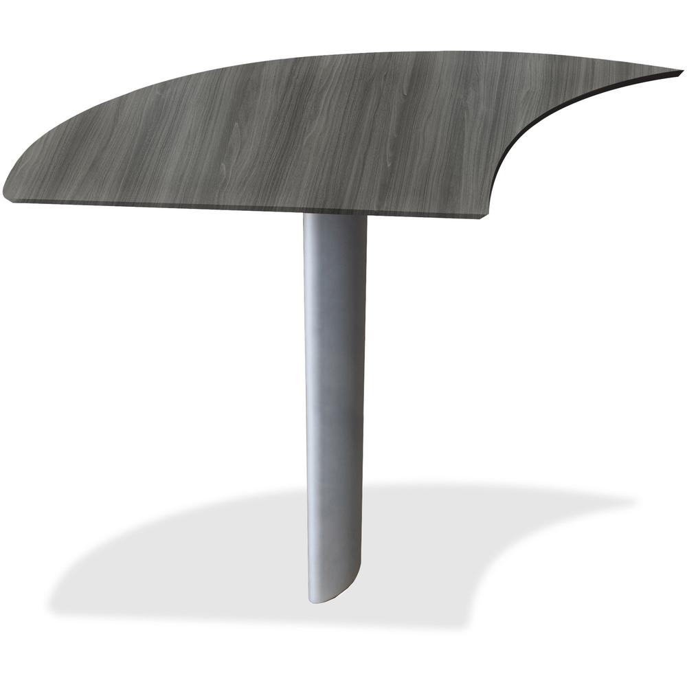 Mayline Medina Curved Desk Extension, Left - 1" Thickness Work Surface, 29.5" Height x 28" Width x 47" Depth - Beveled Edge - Material: Steel - Finish: Gray, Laminate - Stain Resistant, Water Resistan. Picture 1