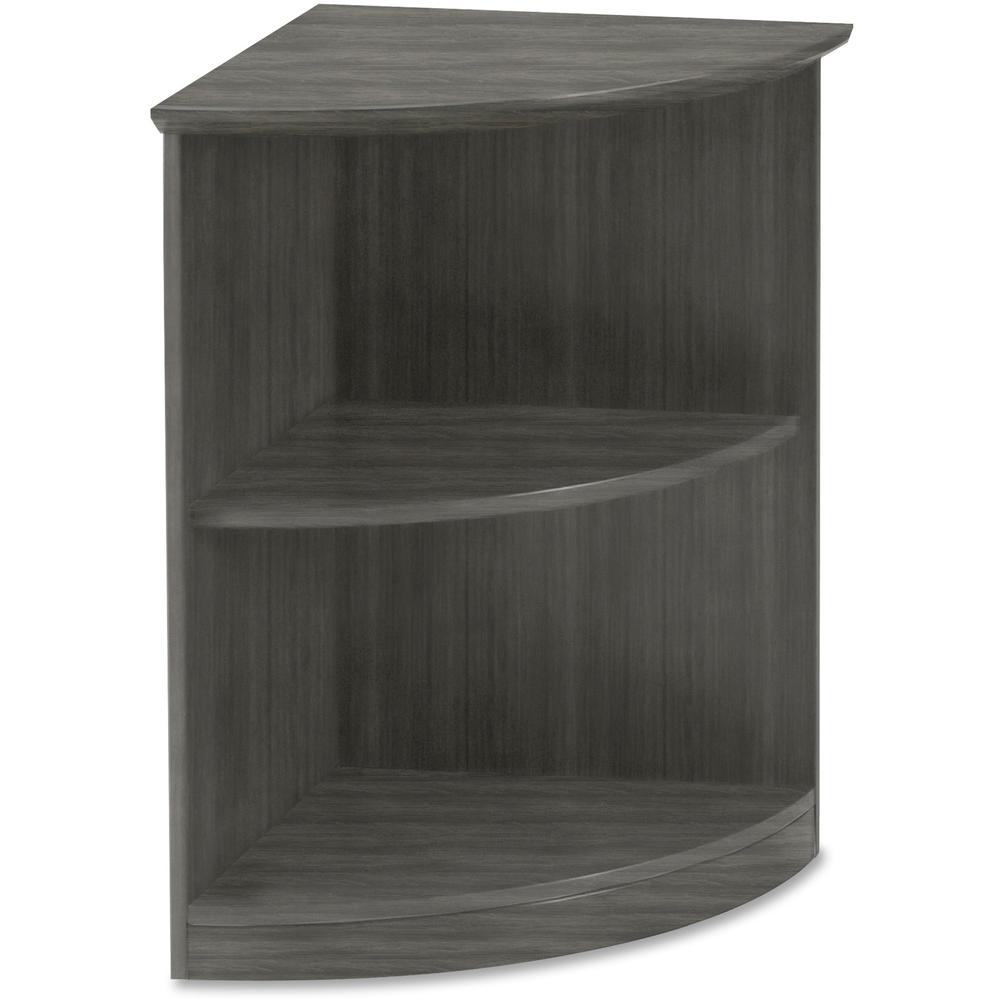 Mayline Medina - Open 1/4-Round Bookcase - 1" Thickness Shelf, 29.5" Height x 20" Width x 20" Depth Bookshelf - 2 Shelve(s) - 1 Adjustable Shelf(ves) - Finish: Gray Steel Laminate - Leveler, Stain Res. Picture 1