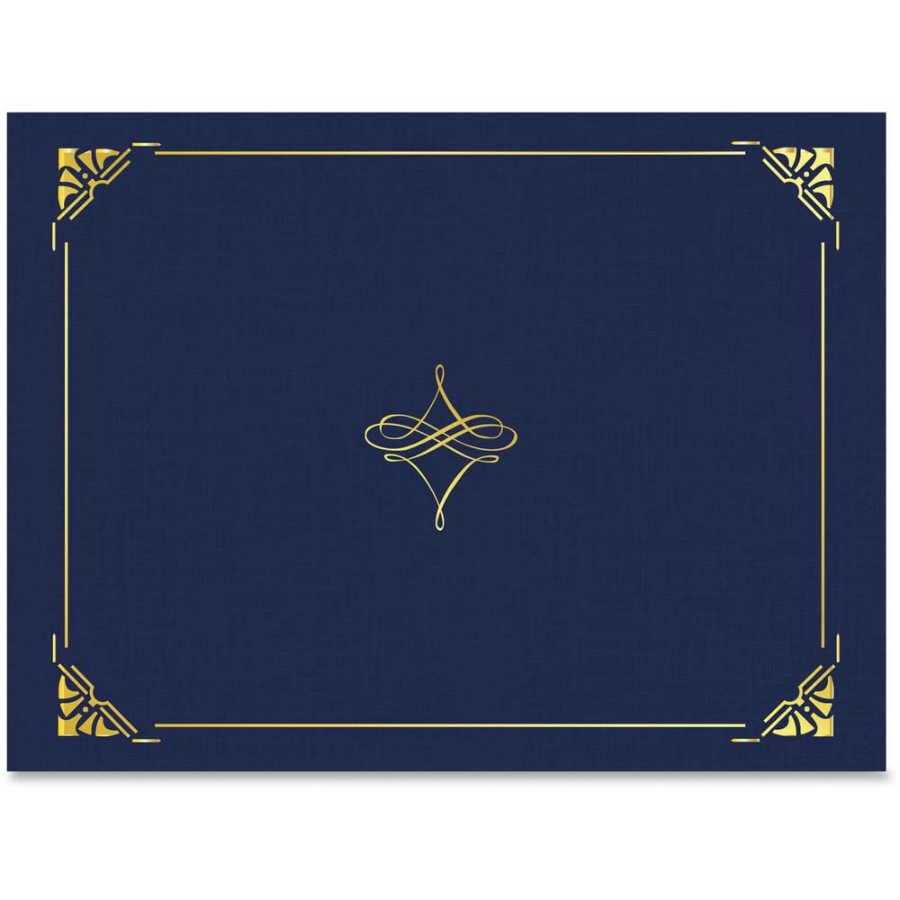 Geographics Letter Recycled Certificate Holder - 8 1/2" x 11" - Blue, Gold - 30% Recycled - 5 / Pack. Picture 1