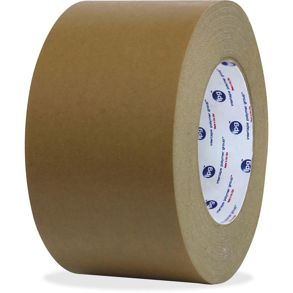 ipg Medium Grade Flatback Tape - 60 yd Length x 3" Width - Brown - Synthetic Rubber Backing - For Sealing, Packing, Framing, Tabbing - 16 / Carton. Picture 1