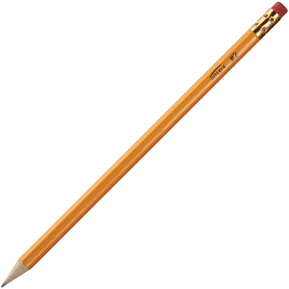 Integra Presharpened No. 2 Pencils - #2 - Yellow Barrel - 144 / Box. Picture 1