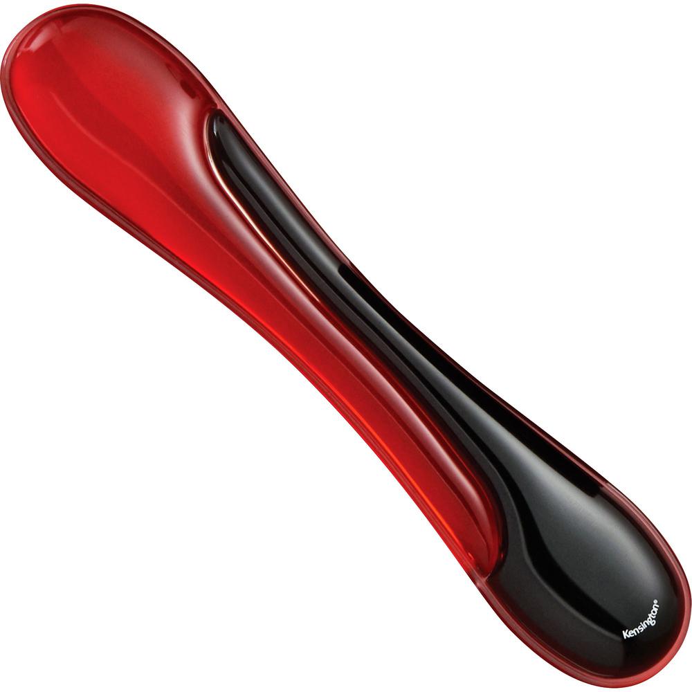 Kensington Duo Gel Wave Keyboard Wrist Rest - 18.88" x 3.50" Dimension - Red, Black - Gel - Slip Resistant - 1 Pack. Picture 1