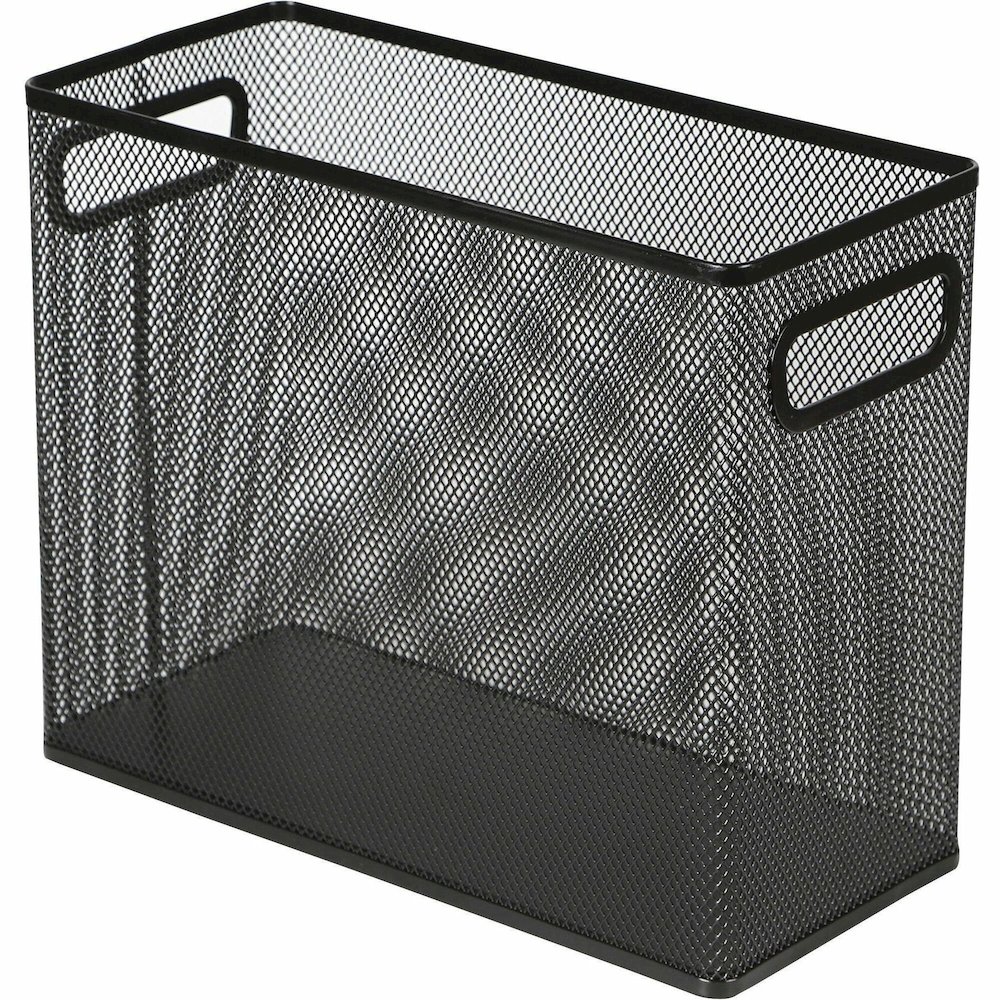 Lorell Mesh Tabletop Hanging File Holder - Black - Steel - 1 Each. Picture 1