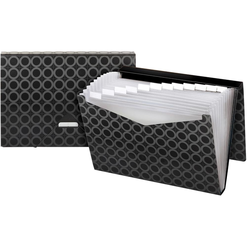 Pendaflex Letter Recycled Expanding File - 8 1/2" x 11" - 13 Pocket(s) - Black - 30% Recycled - 1 Each. Picture 1