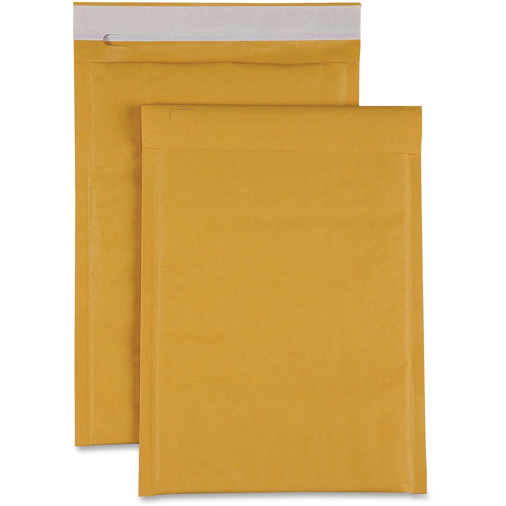 Sparco Size 00 Bubble Cushioned Mailers - Bubble - #00 - 5" Width x 10" Length - Self-sealing - Kraft - Kraft - 250 / Carton. Picture 1