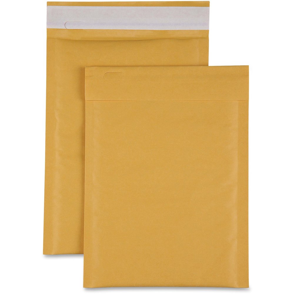 Sparco Size 1 Bubble Cushioned Mailers - Bubble - #1 - 7 1/2" Width x 12" Length - Self-sealing - Kraft - Kraft - 100 / Carton. Picture 1