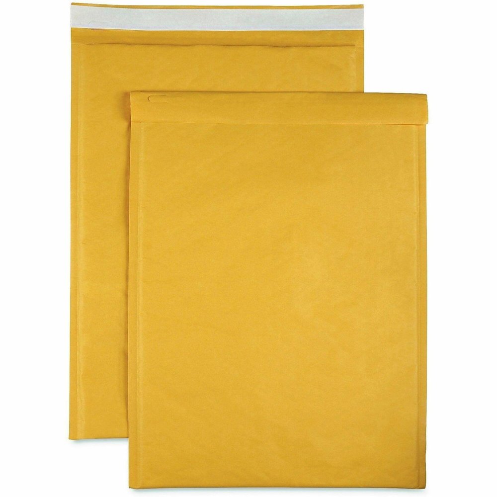 Sparco Size 6 Bubble Cushioned Mailers - Bubble - #6 - 12 1/2" Width x 19" Length - Self-sealing - Kraft - Kraft - 50 / Carton. Picture 1