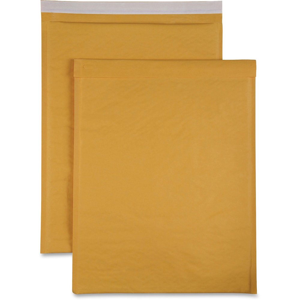 Sparco Size 7 Bubble Cushioned Mailers - Bubble - #7 - 14 1/4" Width x 20" Length - Self-sealing - Kraft - Kraft - 50 / Carton. Picture 1
