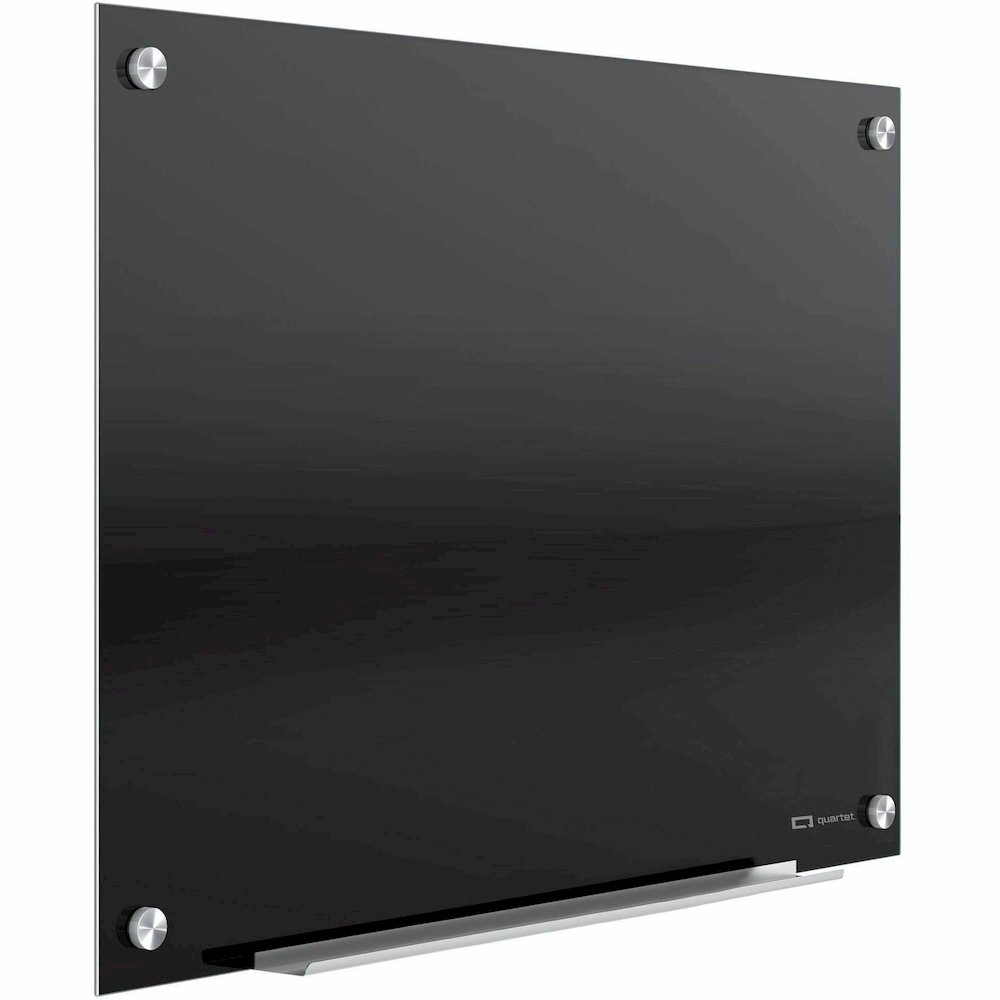 Quartet Infinity&trade; Glass Magnetic Dry-Erase Board - 96" (8 ft) Width x 48" (4 ft) Height - Black Tempered Glass Surface - Black Frame - Horizontal/Vertical - Magnetic - 1 / Each. Picture 1