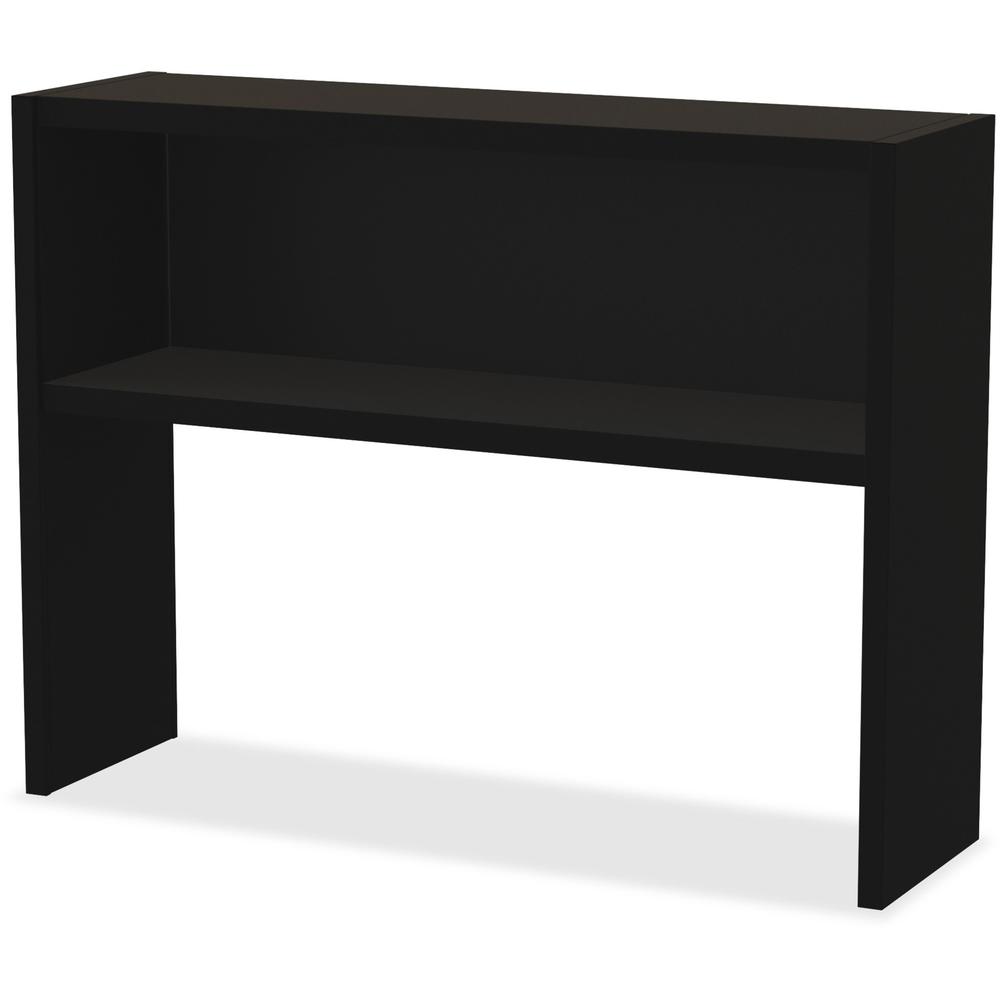 Lorell Fortress Modular Series Stack-on Hutch - x 48" Width - Material: Steel - Finish: Black - Grommet, Cord Management - 1 Each. Picture 1
