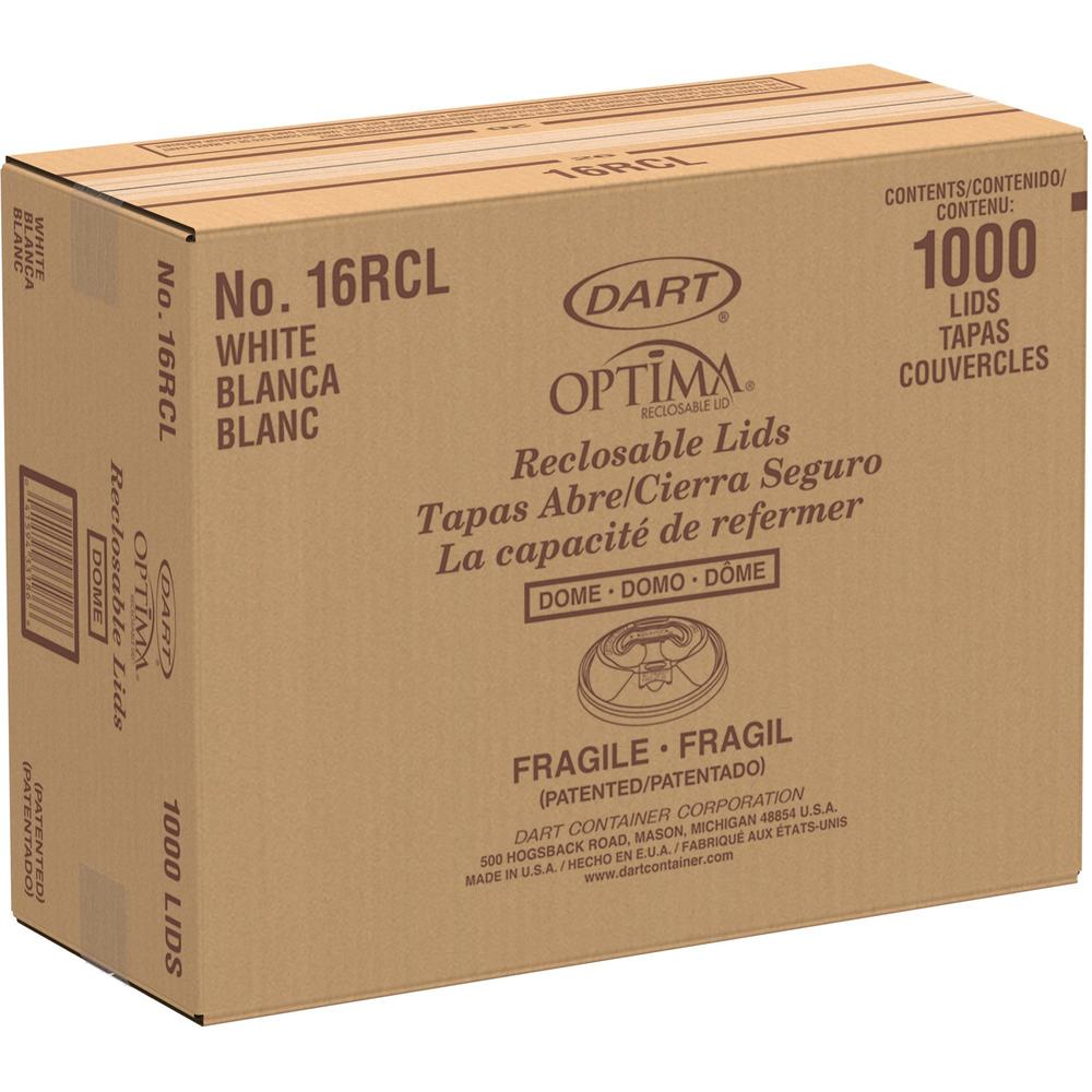 Dart Reclosable Hot Beverage Cup Lid - White - 100/Pack - 10 / Carton. Picture 1