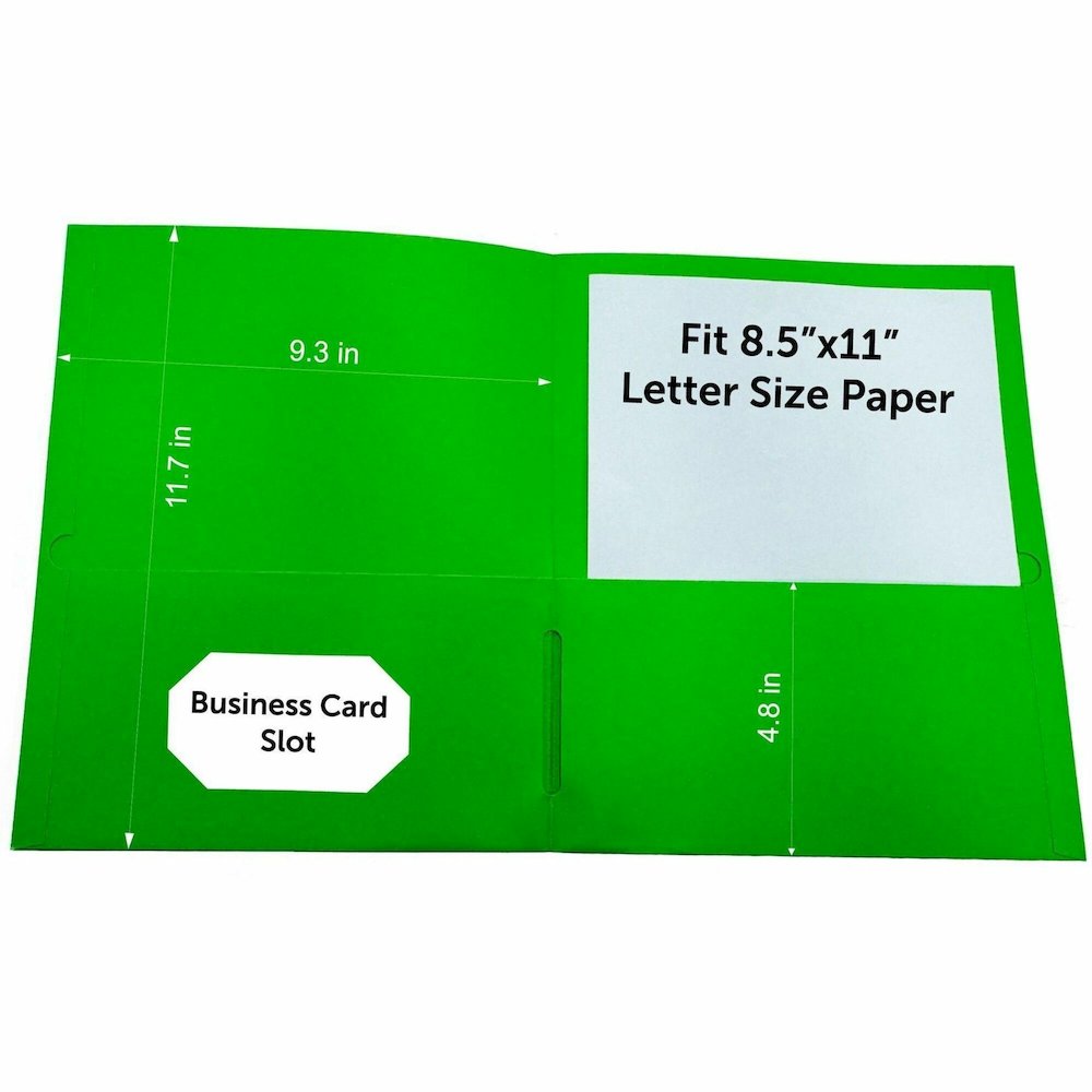 Sparco Letter Pocket Folder - 8 1/2" x 11" - 2 Internal Pocket - Apple Green - 1 Box. Picture 1