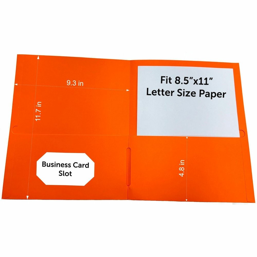 Sparco Letter Pocket Folder - 8 1/2" x 11" - 2 Internal Pocket - Orange - 1 Box. Picture 1