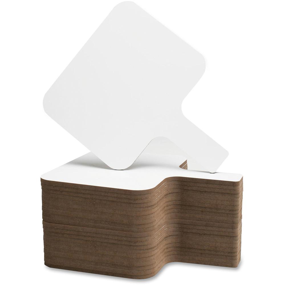 Flipside Rectangular Dry Erase Answer Paddle - 8" (0.7 ft) Width x 9.8" (0.8 ft) Height - White Surface - Paddle - 24 / Pack. Picture 1