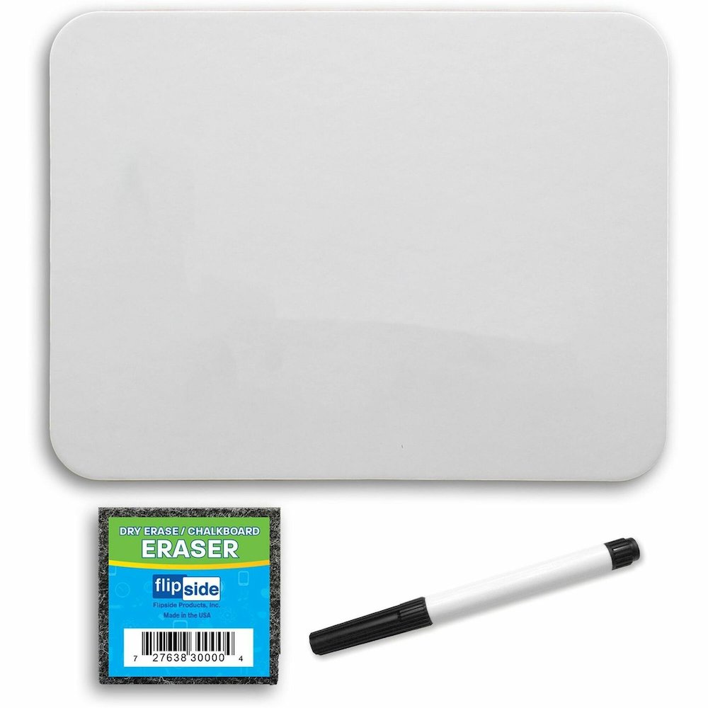 Flipside Magnetic Dry Erase Board Set Class Pack - 9" (0.8 ft) Width x 12" (1 ft) Height - White Surface - Rectangle - Magnetic - 12 / Pack. Picture 1