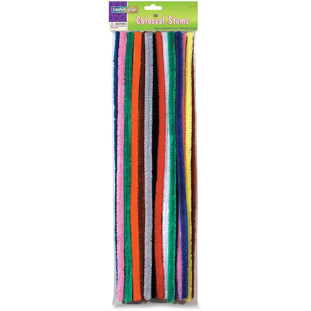 Creativity Street Colossal Stems - Craft Project, School, Decoration x 19.50"Length x 0.6"Diameter - 50 / Pack - Assorted. Picture 1