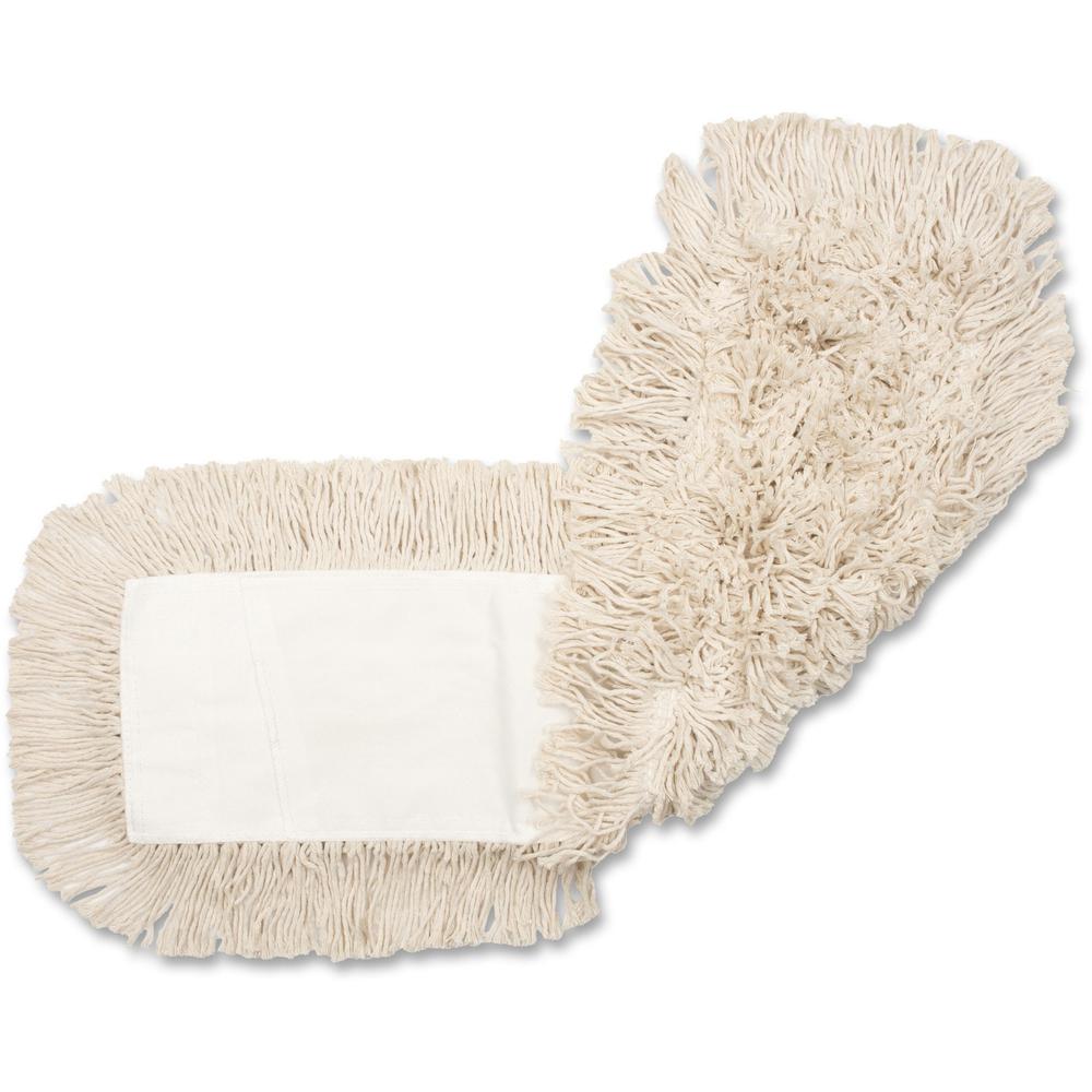 Genuine Joe Disposable Dust Mop Refill - 5" Width x 48" Length - Disposable, 4-ply, Cut Ends, Quick Drying, Launderable - Synthetic - Natural - 2.12 lb - 1Each. Picture 1