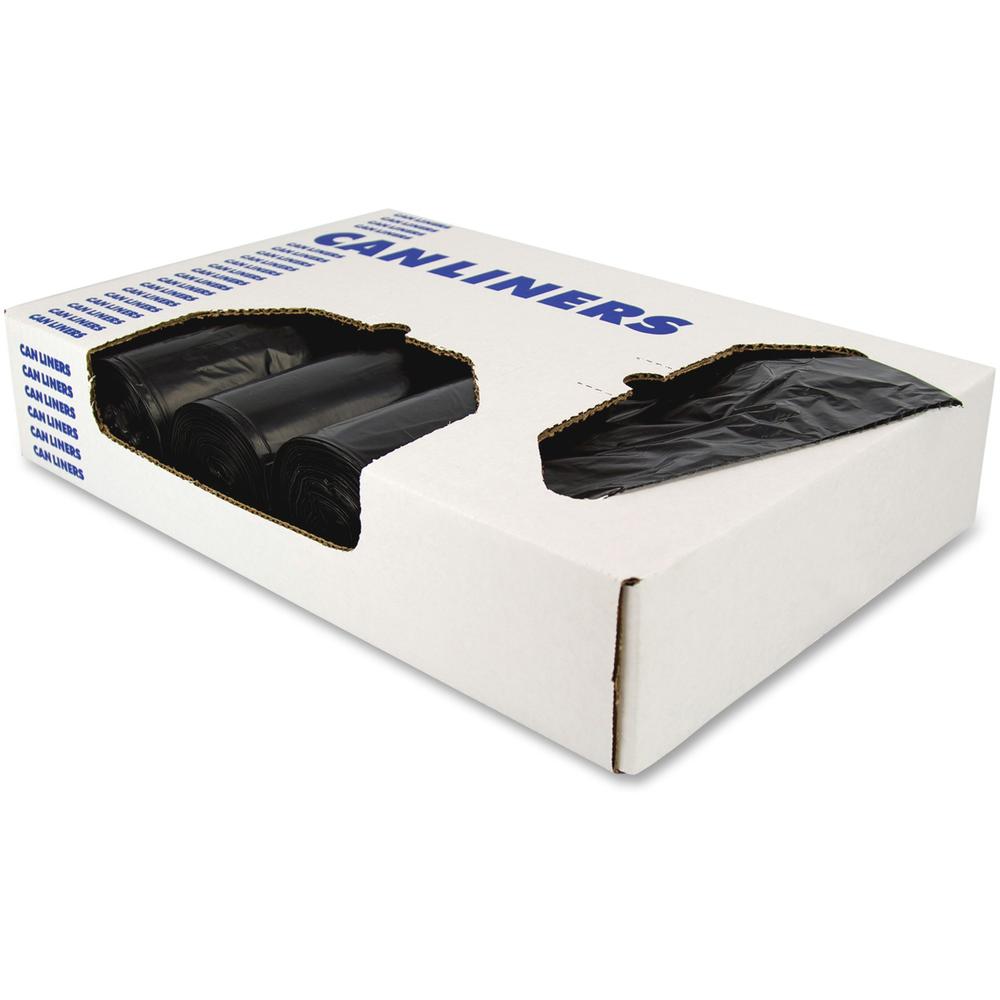 Heritage Dispenser Box Low-density Dark Liners - 60 gal Capacity - 58" Length x 38" Width x 1.20 mil (30 Micron) Thickness - Low Density - Black - Resin - Recycled - 100 / Carton. Picture 1