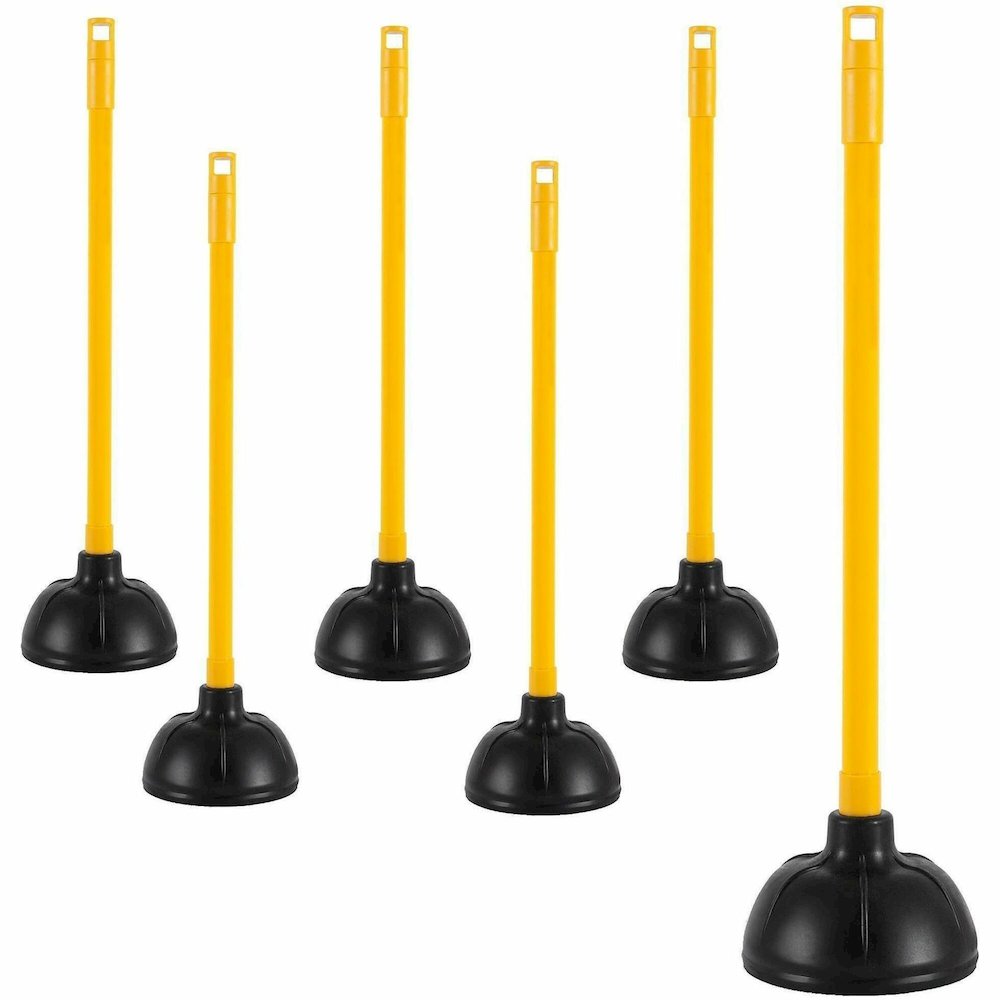 Genuine Joe Value Plus Plunger - 5.75" Cup Diameter - 23" Length - Yellow - Drain, Toilet, Pipe. Picture 1