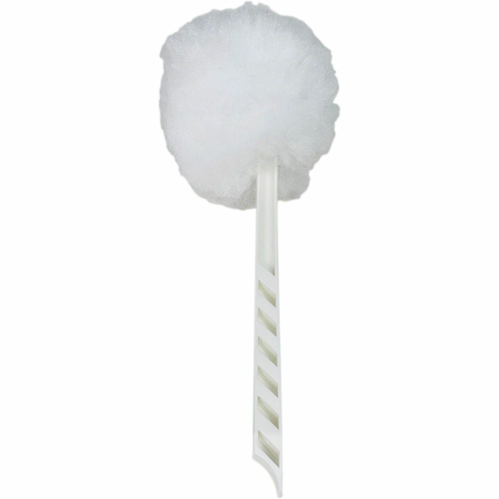 Genuine Joe Toilet Bowl Mop - 4.50" Height Head - 12" Length Plastic Handle - Durable, Scrubber Strip, Acid Resistant - White - 25 / Carton. Picture 1