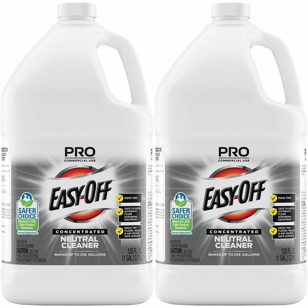 Professional Easy-Off Neutral Cleaner - For Multipurpose - Concentrate - 128 fl oz (4 quart) - Neutral Scent - 2 / Carton - Rinse-free, Non Alkaline, Phosphate-free, Ammonia-free - Blue. Picture 1