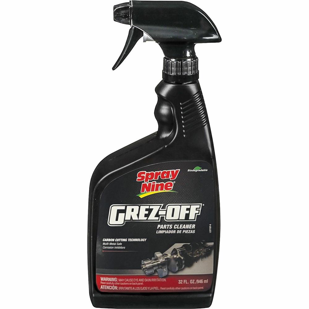 Spray Nine Grez-Off Parts Cleaner Degreaser - For Multipurpose - 32 fl oz (1 quart) - Recommended For: Grease Remover, Dirt Remover - Non-flammable, Solvent-free, Water Soluble, VOC-free, Odorless, Fu. Picture 1