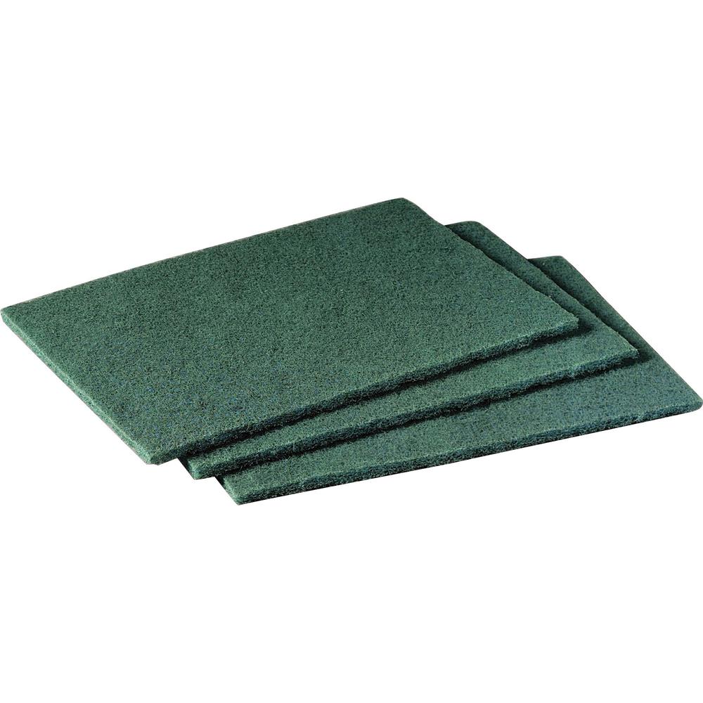 Scotch-Brite Scrubbing Pads - 6" Width x 9" Length - 20/Pack - 3 / Carton - Synthetic - Green. Picture 1