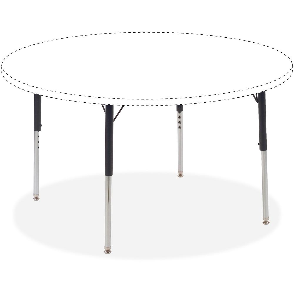 Lorell Activity Table Height-Adjustable Leg Kit - 22" to 30"H - 30" Length x 1.12" Diameter - Black, Chrome - 4 / Carton. Picture 1