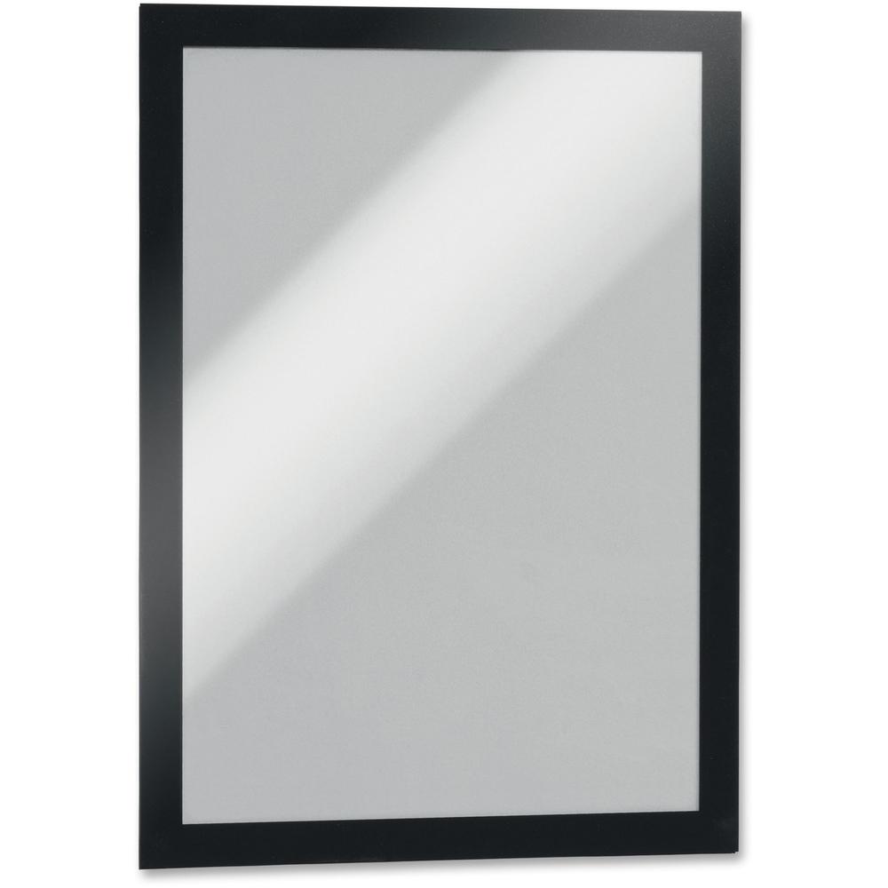 DURABLE&reg; DURAFRAME&reg; Self-Adhesive Magnetic Letter Sign Holder - Horizontal or Vertical, 9.5" x 12" Frame Size - Holds 8.5" x 11" Insert, 2 -Pack, Black. Picture 1
