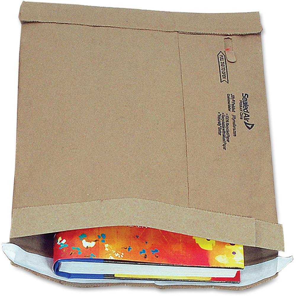 Jiffy Mailer Jiffy Heavy-duty Kraft Self-seal Mailer - Multipurpose - #7 - 14 1/4" Width x 20" Length - Self-sealing Flap - Kraft - 50 / Carton - Natural, Satin Gold. Picture 1