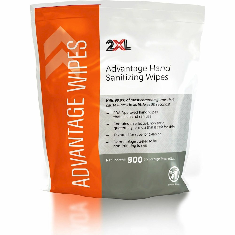 2XL Advantage Sanitizing Wipes - 6" Width x 8" Length - White - 900/Roll - 1 Roll. Picture 1