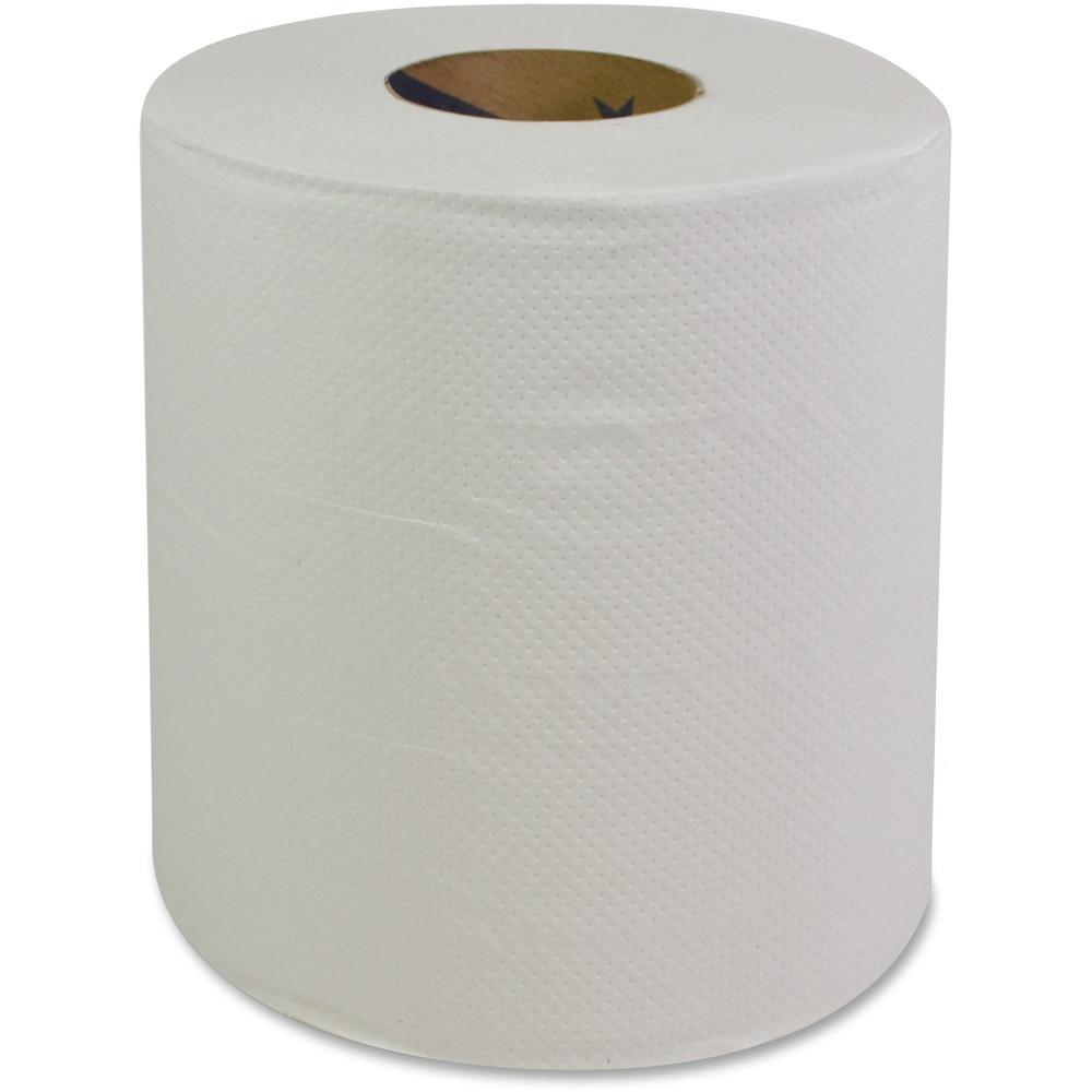 GCN Center Pull Dispenser Paper Towels - 2 Ply - 360 Sheets/Roll - White Per Pack - 6 / Carton. Picture 1