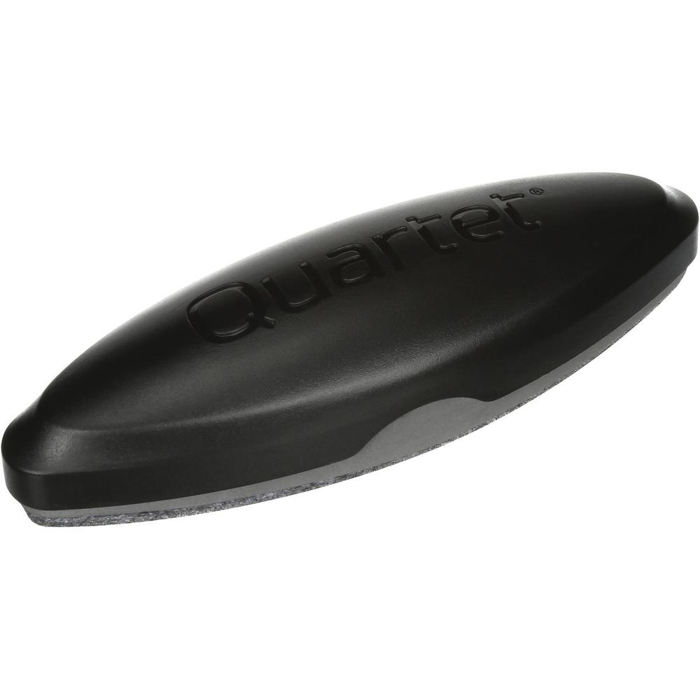 Quartet Magnetic 2-in-1 Eraser - 2" Width x 6.50" Length - Used as Ink Remover, Dust Remover, Spot Remover - Magnetic, Comfortable Grip - Black - Felt, Foam - 1Each. Picture 1