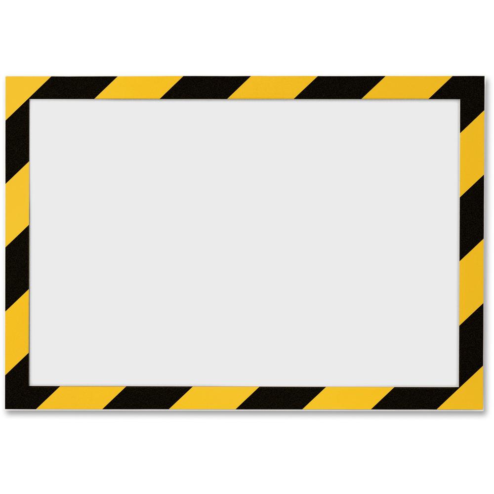 DURABLE&reg; DURAFRAME&reg; SECURITY Self-Adhesive Magnetic Letter Sign Holder - Holds Letter-Size 8-1/2" x 11" , Yellow/Black, 2 Pack. Picture 1