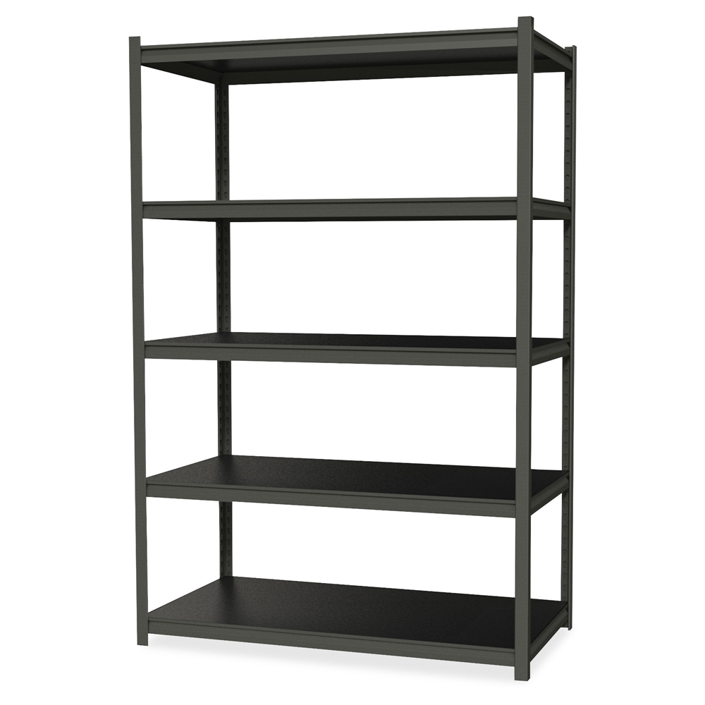 Iron Horse Riveted Steel Shelving 5-Shelf Unit, 18Dx36Wx72H, Gunmetal Gray/Black. Picture 1