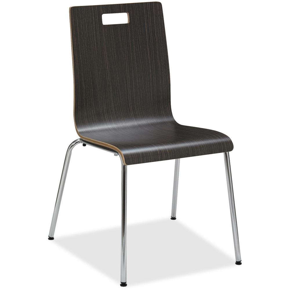Lorell Bentwood Cafe Chairs - Steel Frame Material - Espresso - Plywood, Bentwood - 2 / Carton. Picture 1